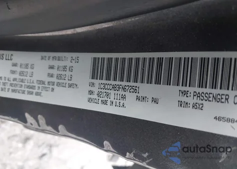 2015 Chrysler 200 Limited from USA, damaged, VIN 1C3CCCAB3FN672561